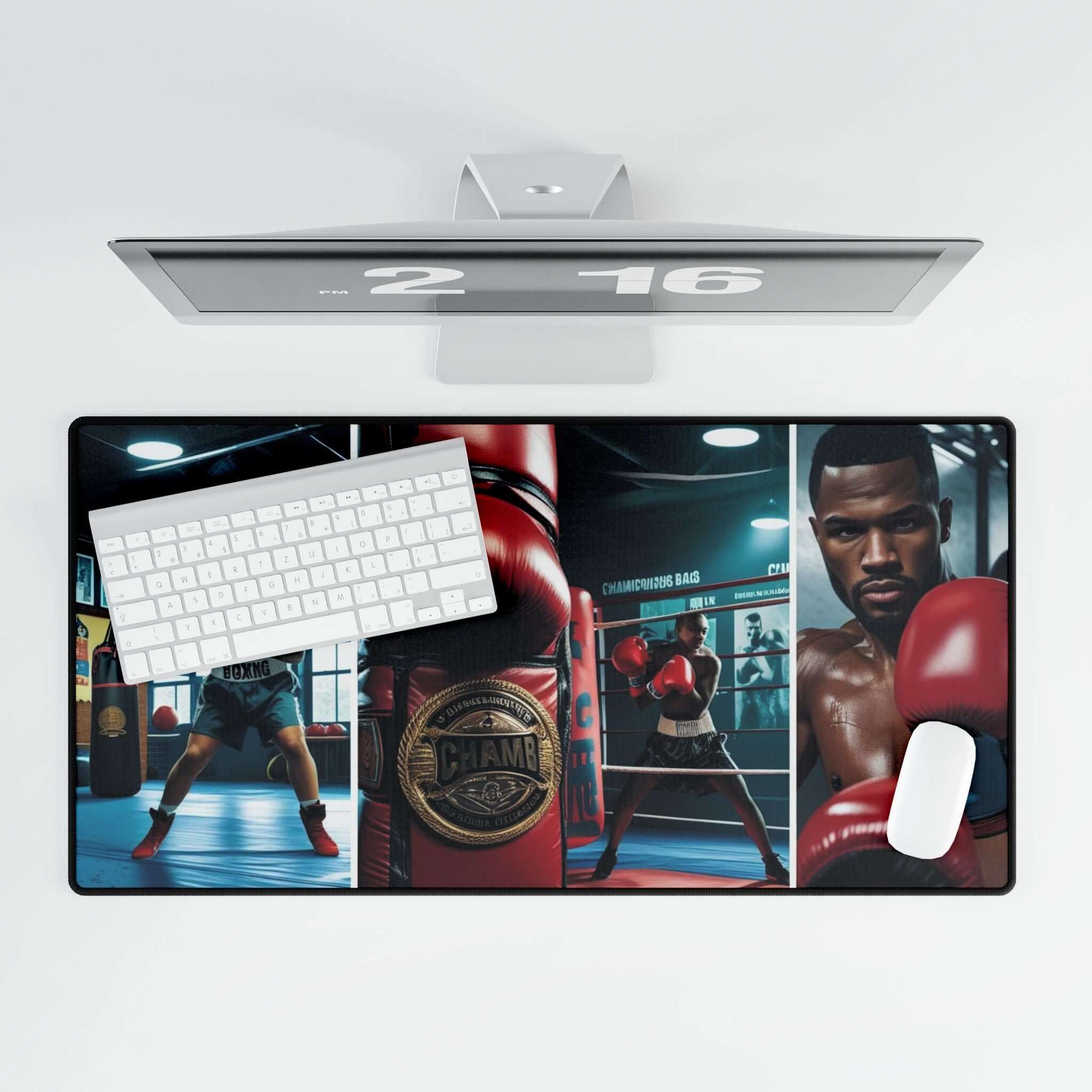 Schreibtischunterlage mit Box Motiv, Ideal fürs Homeoffice