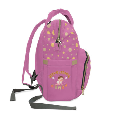 Süßer rosa multifunktionaler Wickelrucksack | Stilvolle und praktische Babytasche - Design-Familientruhe
