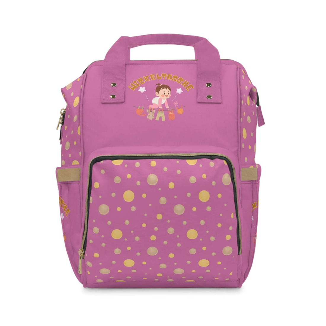 Süßer rosa multifunktionaler Wickelrucksack | Stilvolle und praktische Babytasche - Design-Familientruhe